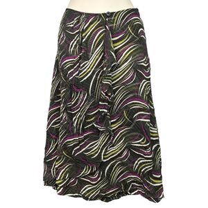 Womens Silk Skirt Wrap Style A-Line Multicolor Geo Artsy Size 10 Jones New‎ York